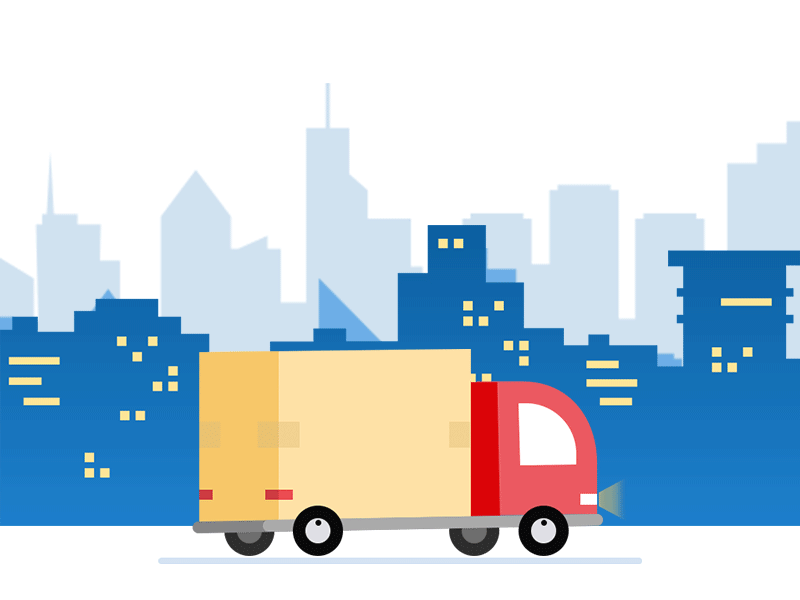 Delivery Animation animation building city delivery design gif pandya pixel road truck ui ux