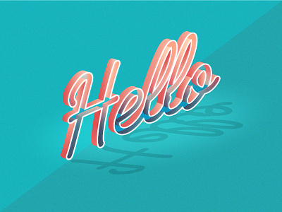 Hello Dribbble! 3d gradients illustrator noise perspective typography