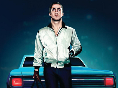 Digital painting: Ryan Gosling in Drive car coat digital drive painting photoshop ryangosling wacom