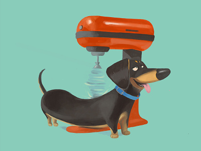 The Secret Life of Pets cintiq dachshund dog funny illustration kitchenaid movie photoshop wacom