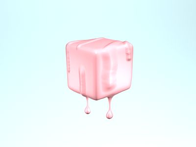 Little cute melting cube 3d cinema4d melting