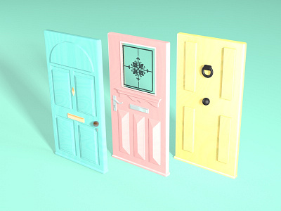 The Doors 3d doors interior turquoise wood