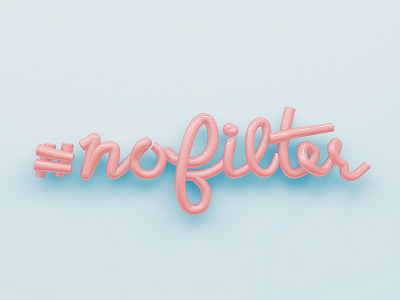 #nofilter 3d blue hashtag illustration pink typography