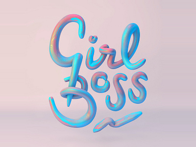 Girlboss 3d illustration typography