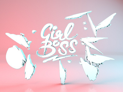 Another experiment 3d girlboss typography