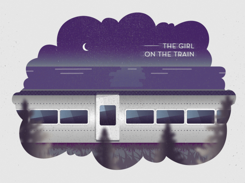 The girl on the train dark illustration movie sea train