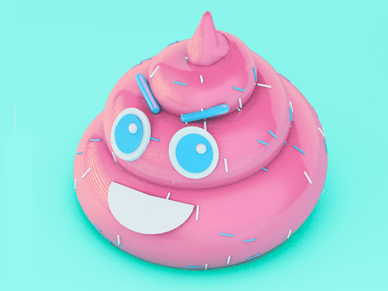 Pink Sprinkle Turd 3d emoji pink sprinkles turd