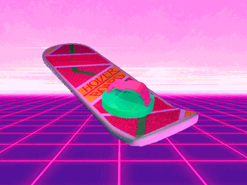 Back To The Future Hoverboard tribute 3d cinema4d eighties futuristic gif hoverboard