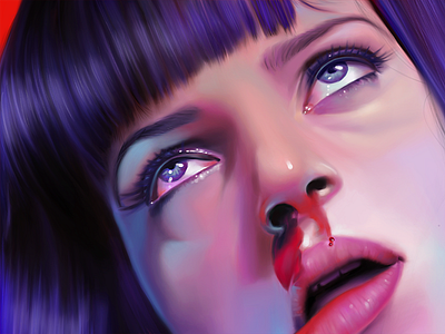 Mia Wallace digitalpainting illustration photoshop