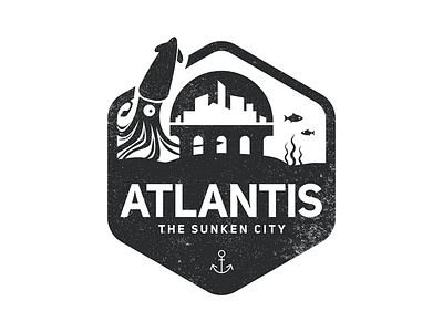 Atlantis badge anchor atlantis badge squid