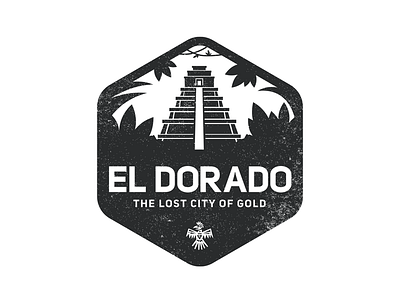 El Dorado badge badge bird el dorado gold jungle pyramid vines