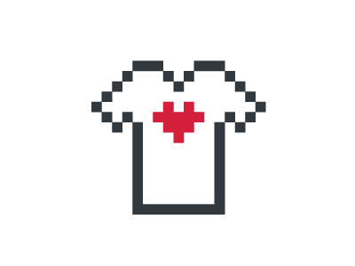 Thread Geeks Logo geek heart logo pixel simple squares t shirt thread