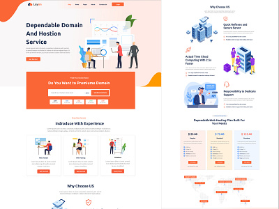 Dependable Domain and Hosting Service ui ui design ui ux design uiux ux design web template design