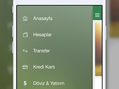 x Bank iOS Left Menu