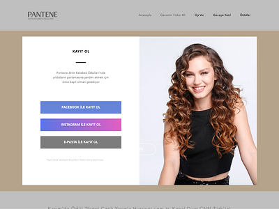 Pantene Awards Web Site clean minimal pantene signup web