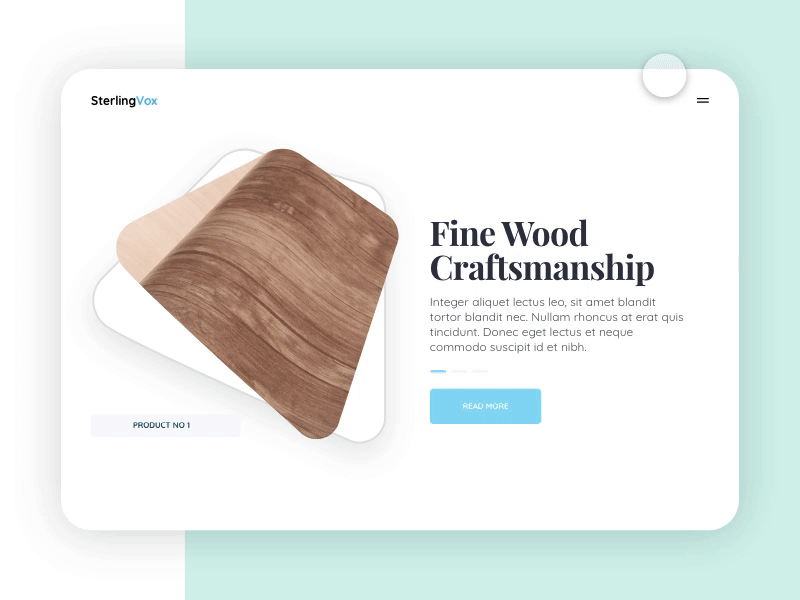 Fine Wood Craftsmanship clean elegant menu minimal simple ui web