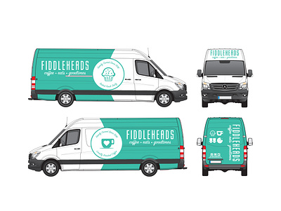 Fiddleheads Coffee Van Graphic branding design icon van vehicle wrap