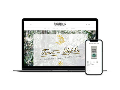 Fiddleheads Coffee E-commerce Website bigcommerce branding design e commerce graphic design logo ux web webdesign website