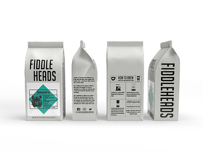 Fiddleheads Coffee Bags branding design graphic design packaging packaging design