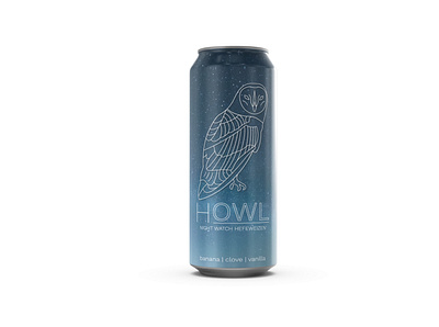 HOWL | Night Watch Hefeweizen beer art beer can beer label design graphic design illustration package design packaging vector