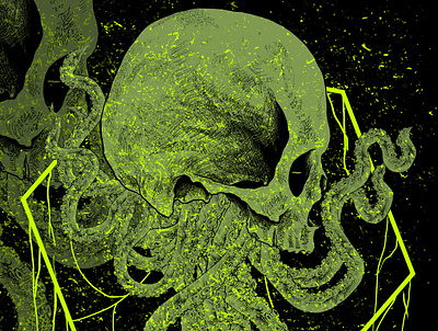 Slimy Skull art artwork cover art cover artwork cover design design drawing illustration poster art poster design