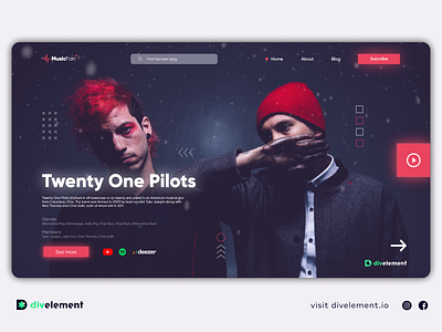 MUSIC CONCEPT WEB adobexd concept design design app landingpage musicapp musicweb react ui uxdesign vue web webdesign webservices website design