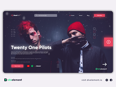 MUSIC CONCEPT WEB by Mao Lop for Divelement Web Services on Dribbble