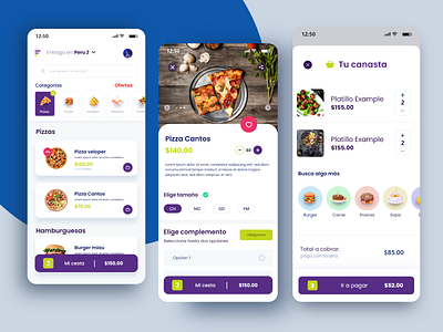 Delivery App concept 2 adobexd appdesign cart cesta concept design delivery delivery app delivery service design app pizza ui uidesign uiux uxdesign