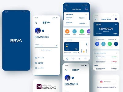 BBVA REDESIGN APP adobexd banco bancomer bank bank app bank card banking bbva branding cards concept concept design credit login proposal redesign ui ux uidesign uxdesign wallet