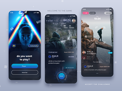 Game Challenge - App Concept adobexd branding challenge concept design dare design design app game gaming graphic design live play streaming ui uidairy uidesign uxdesign