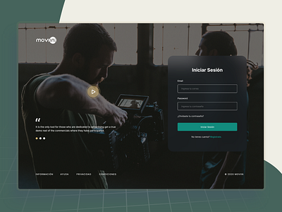 Login Page - Moviin adobexd cinematic concept design login movie register sign in sign up uidesign uxdesign video