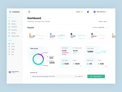 Investment Crypto Dashboard - Light Mode 🌞 admin concept design crypto cryptocurrency dashboard finance fintech investment light uidesign unboarding uxdesign