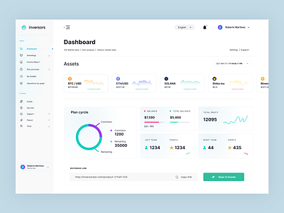 Investment Crypto Dashboard - Light Mode 🌞