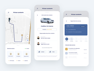 Funeral App - Tracking adobexd app mobile car death design app follow up funeral peace shipping tracking ui
