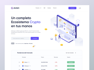 Crypto Landing Page coin concepto cripto crypto cryptocurrency currency figma finance finance app landing page money uidesign uxdesign web website