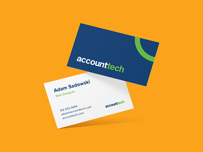 AccountTech - Business Card branding business card clean flat identity logo logo design minimalist software technology typography visual identity
