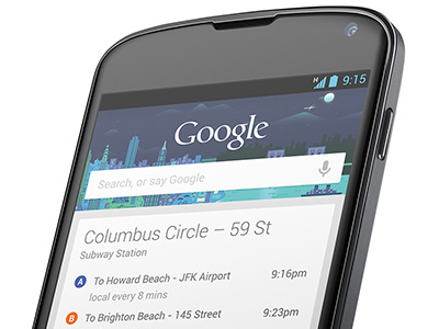 Google Now – Transit design google mobile typography