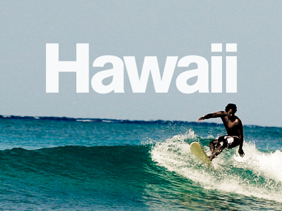 Hawaiian surf break typography