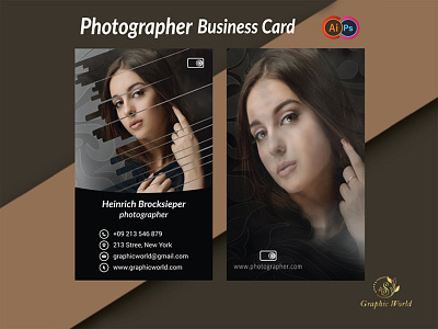 Photographer Business card banner branding businesscard flat graphic design illustration logo minimal photography social media typography vector