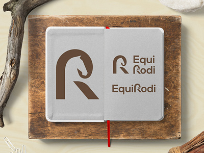 R+Horse animal brand creative design icon letter logo mark negative space r