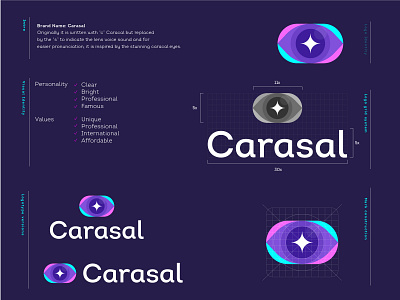 Carasal 2 brand branding contact creative eye icon lens lenses logo mark