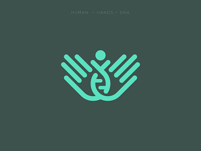 Approved Logo, hands + human app brand creative dna icon logo mark medic medical care negative space