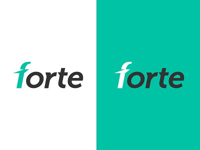 Forte logo lettering logo mark research tech