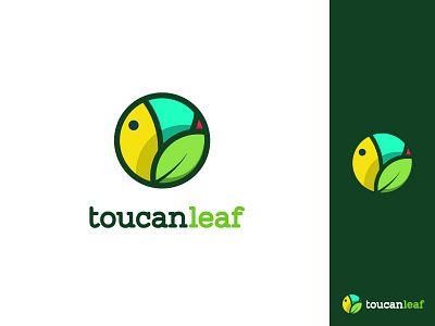 Toucan logo bird brand green leaf logo mark toucan