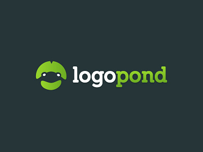 Logo Logopond frog green leaf lettering lily logo logos