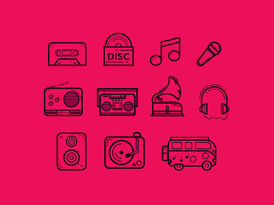 play icons disc icon icons mic music play van