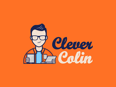 Clever Colin logo brand e commerce laptop logo shop smart smartphone tablet web