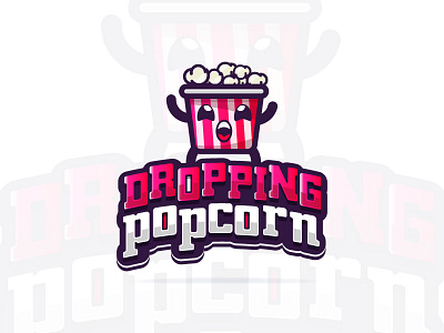 Dropping popcorn brand developer dropping game logo popcorn