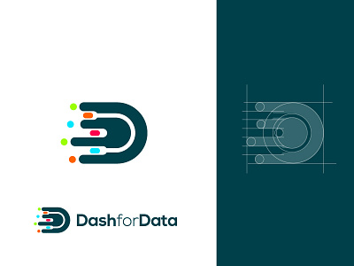 Dash for data brand d dash data logo mark tech