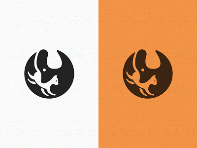 Cat & Dog practice animal brand cat creative dog icon logo mark negative space